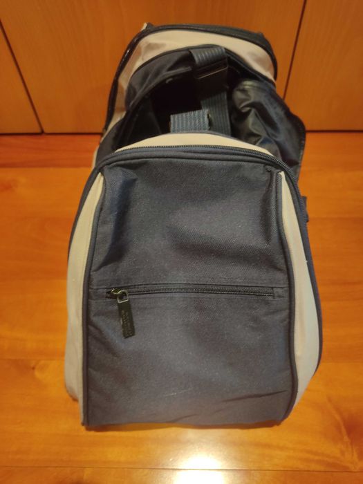 Saco de viagem Benetton, azul marinho e bege, 65x35x35 cm