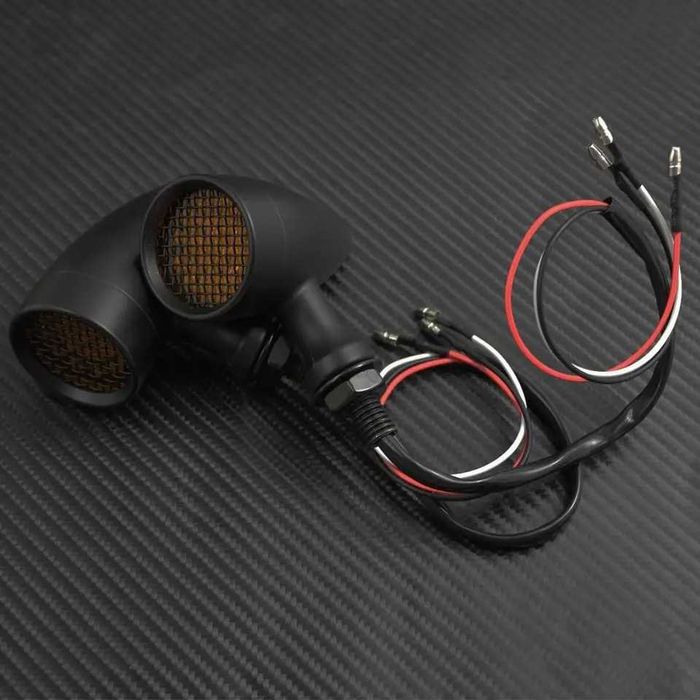 Par piscas led rede bala alumínio luz presença cafe racer chopper