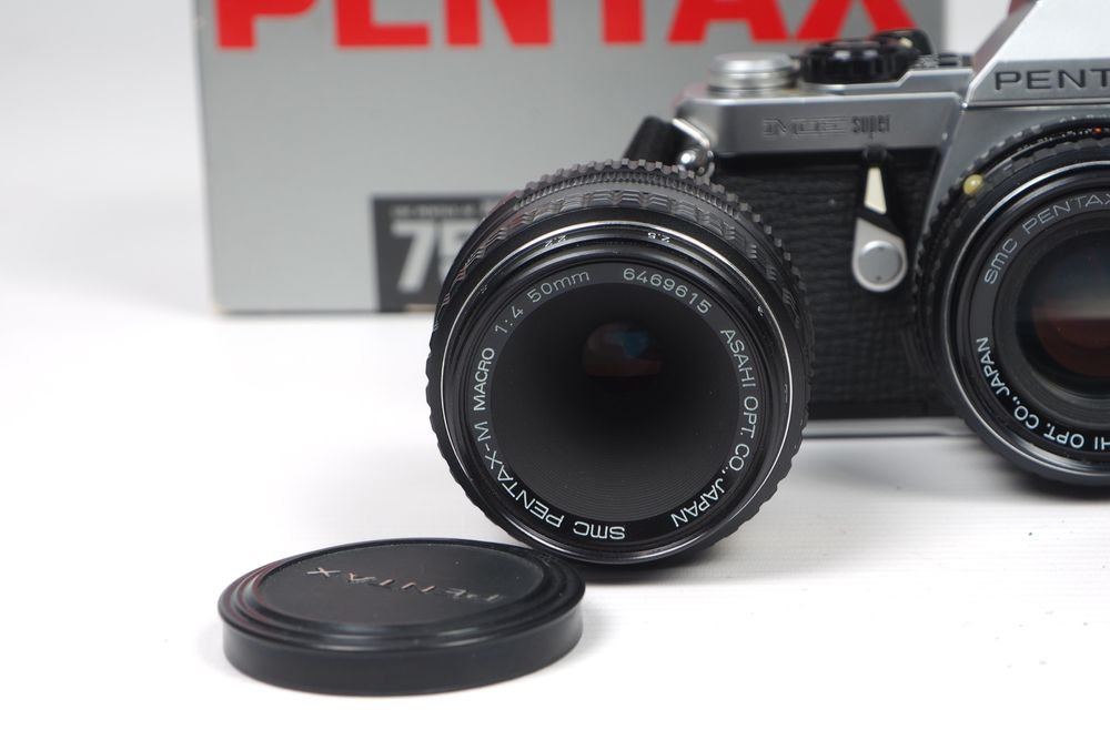 Aparat Pentax ME super + obiektywy grip komplet