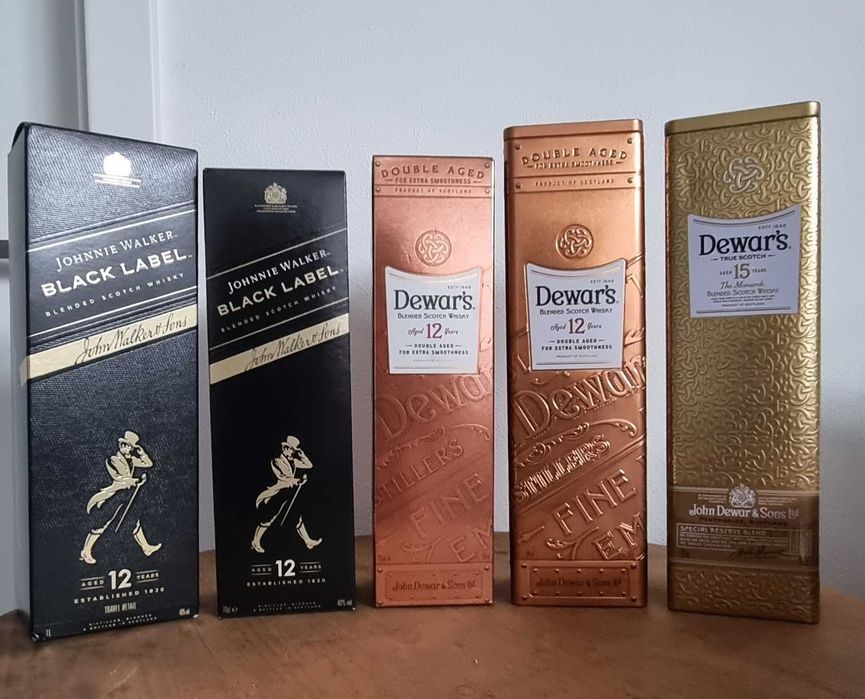 Garrafas vazias Whisky, James Martin's, Chivas, Redbreast, Jameson