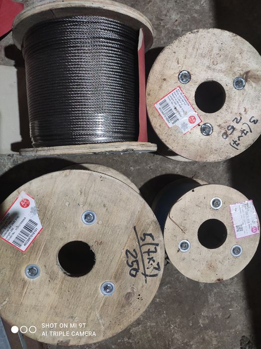 Нержавеющий трос 7х7,7х19,1х19 от ф1,0 до 12мм в наличии, любая длинна