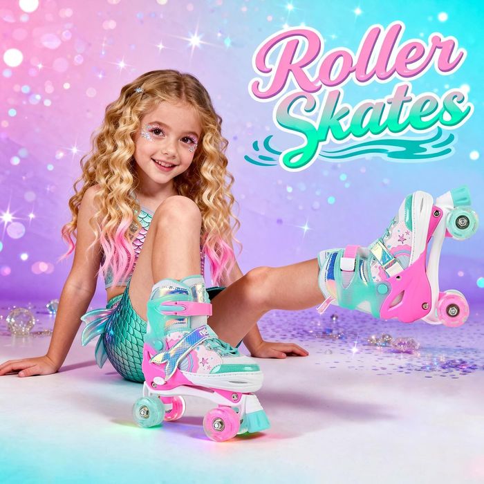 patins colorido com luzes nas rodas.