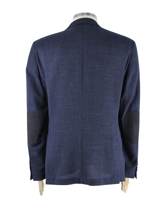 HUGO BOSS  чоловічий синій фактурний піджак з налокітниками. Оригінал. 52 (L/XL)