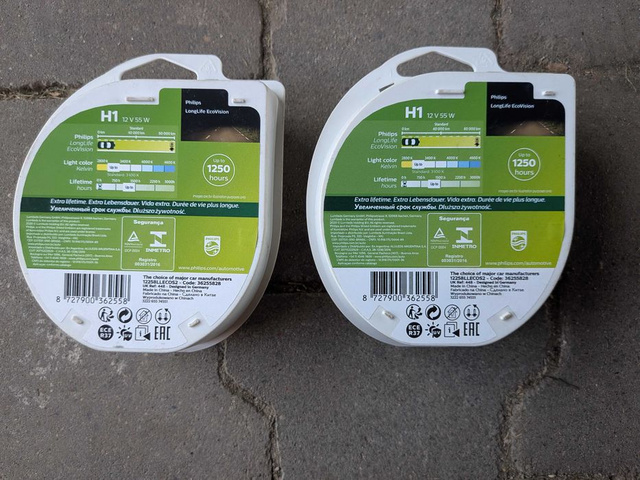 Zestaw 4 żarówek Philips H1 LongLife EcoVision