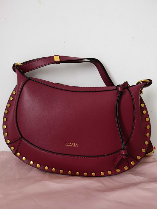Isabel Marant oskan moon skóra naturalna burgundowa torebka