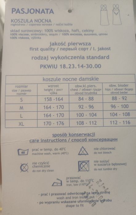 Koszula nocna rozm.S haft