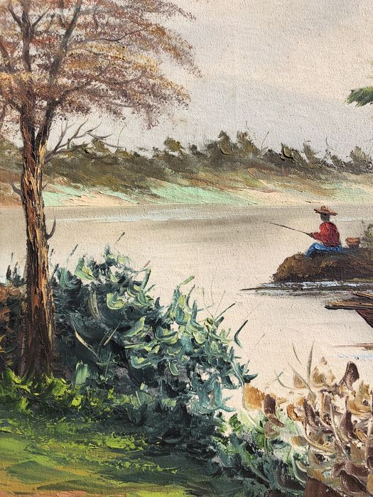 Pintura campestre a óleo