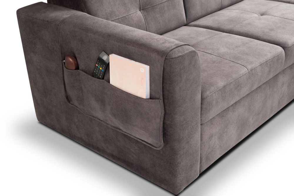 Narożnik POCKET 230x165 - funkcja spania, pojemnik, ruchome zagłówki