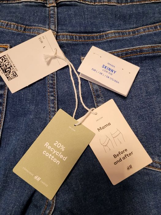 Spodnie skiny ciążowe jak i po ciążowe H&M, rozm.L.