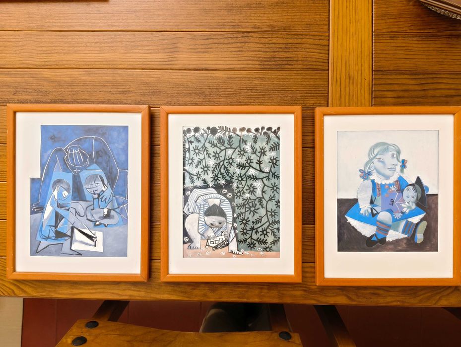Conjunto de 3 reproduções de Picasso - obras dos anos 30 e anos 50.