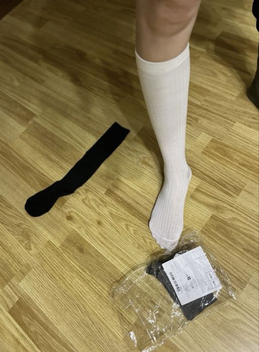 Гольфи жіночі 3 шт, білі, сірі та чорні. Високі шкарпетки розмір xs