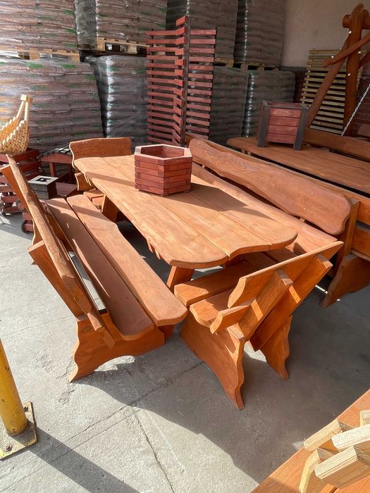 Meble ogrodowe drewniane na taras , SOLIDNE, pomalowane !!! Zestaw !!!