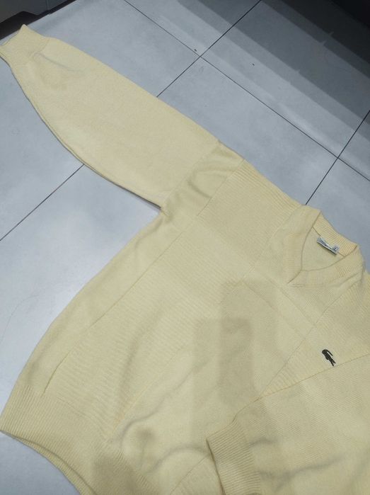 Lacoste Made in France sweter w serek unisex oversize