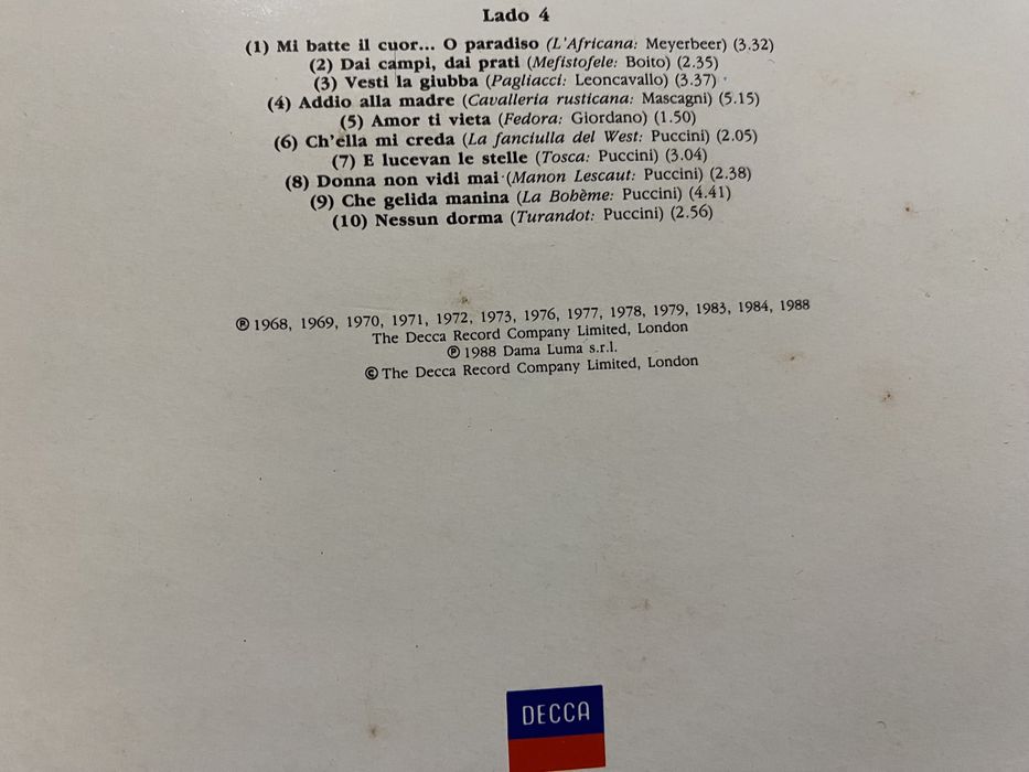 Vinil Duplo Tutto Pavarotti - 1988 - PT