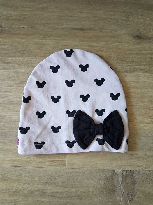 BABI bawełniana czapka i chusta z pomponami obwód 46cm 12-24 miesiące