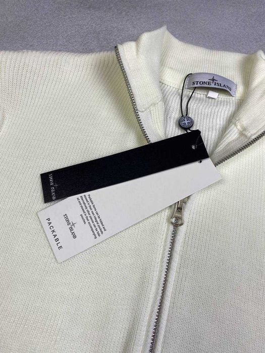 Кардиган Stone Island білий/кофта на замке стоун айленд/зипка стоник