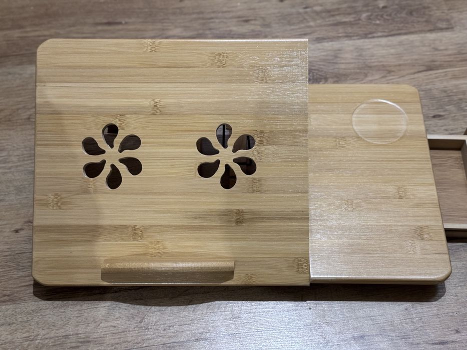Mesa/tabuleiro para portatil em bambu - novo