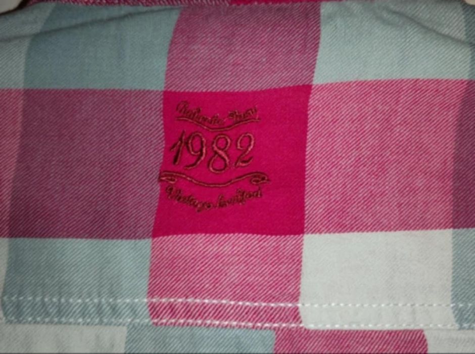 Bluzka koszulowa w kratkę różową