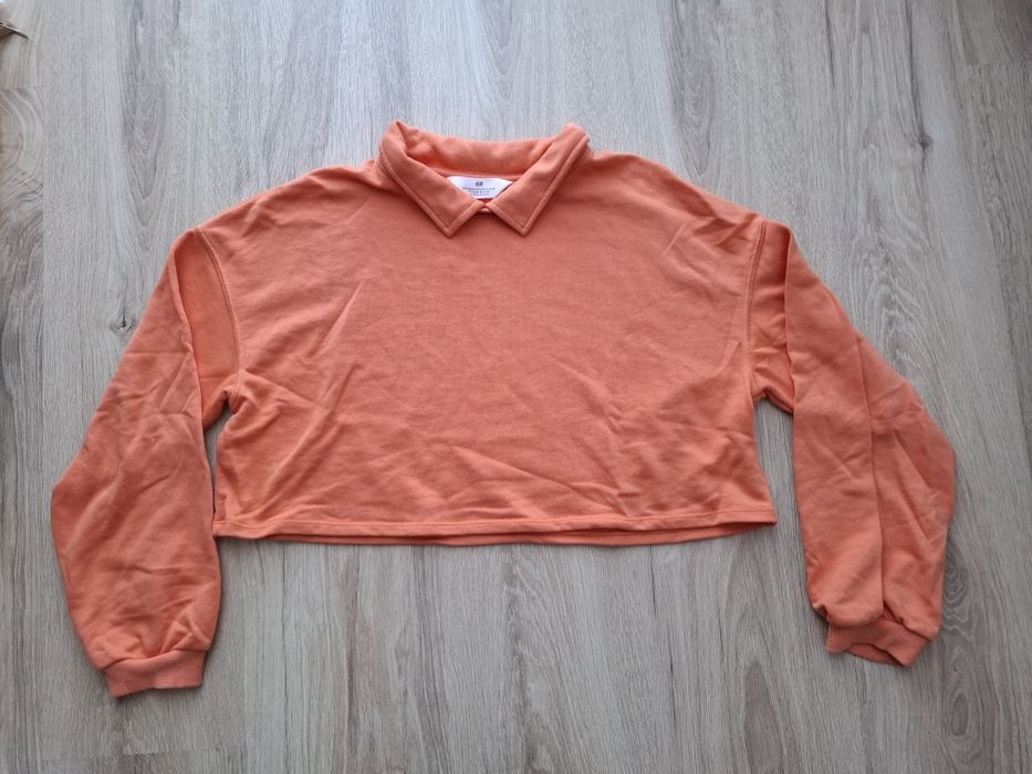 H&M bluzka krótka długi rękaw pomarańczowa rozmiar 158 / 164 cm