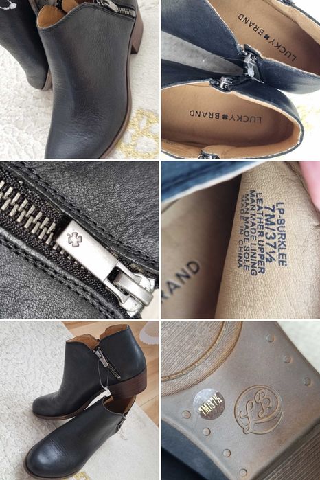 Skórzane botki damskie Basel Bootie od Lucky Brand rozmiar 37,5