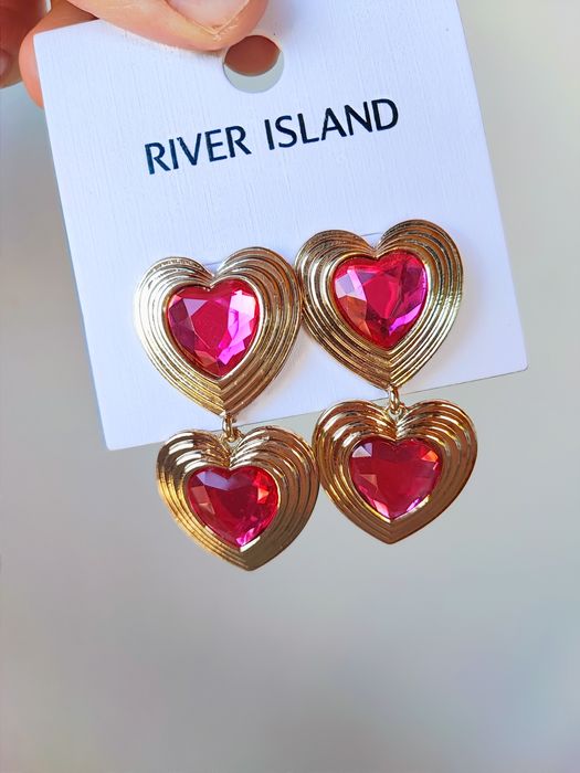 Nowe / kolczyki / River Island / new / serca /