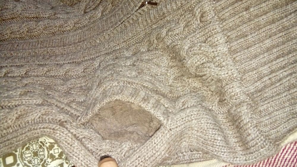 Casaco de malha com pelo por dentro