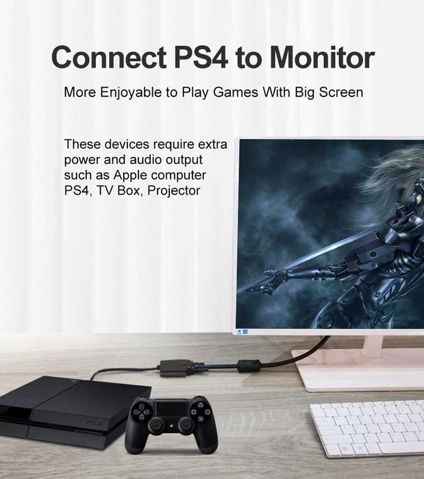 Адаптер HDMI - VGA Black / White