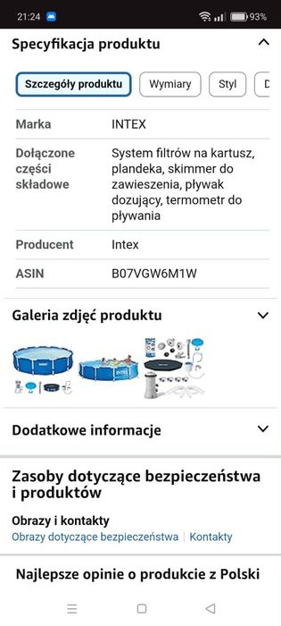 Duży basen na stelarzu