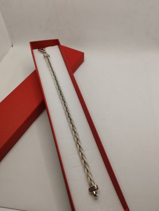 Srebrna bransoletka Warkoczyk, próba 925, długość 19 cm