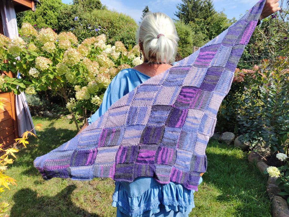 Chusta szal trójkątna handmade AA847-2