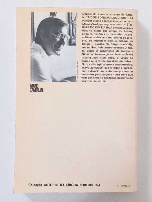 Livro Histórias do Fim da Rua- Mário Zambujal