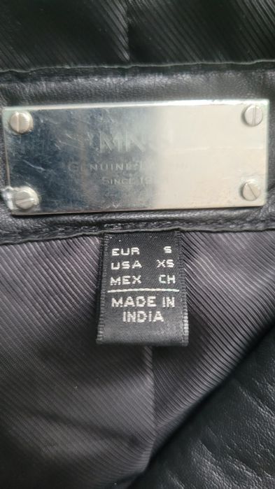 Czarna kurtka Mango S, skóra naturalna