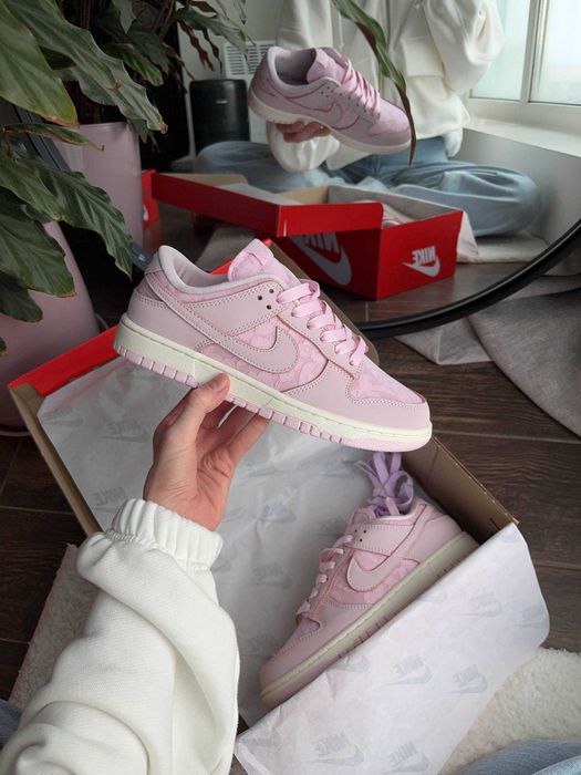 Женские кроссовки Nike Dunk Low Lace Pack Regal Pink 36-41 Хит Весны!