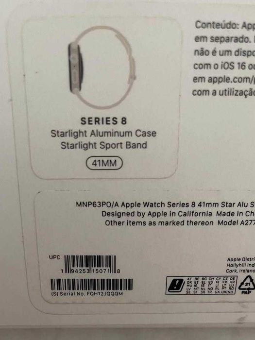 Apple Watch Série 8 com fatura