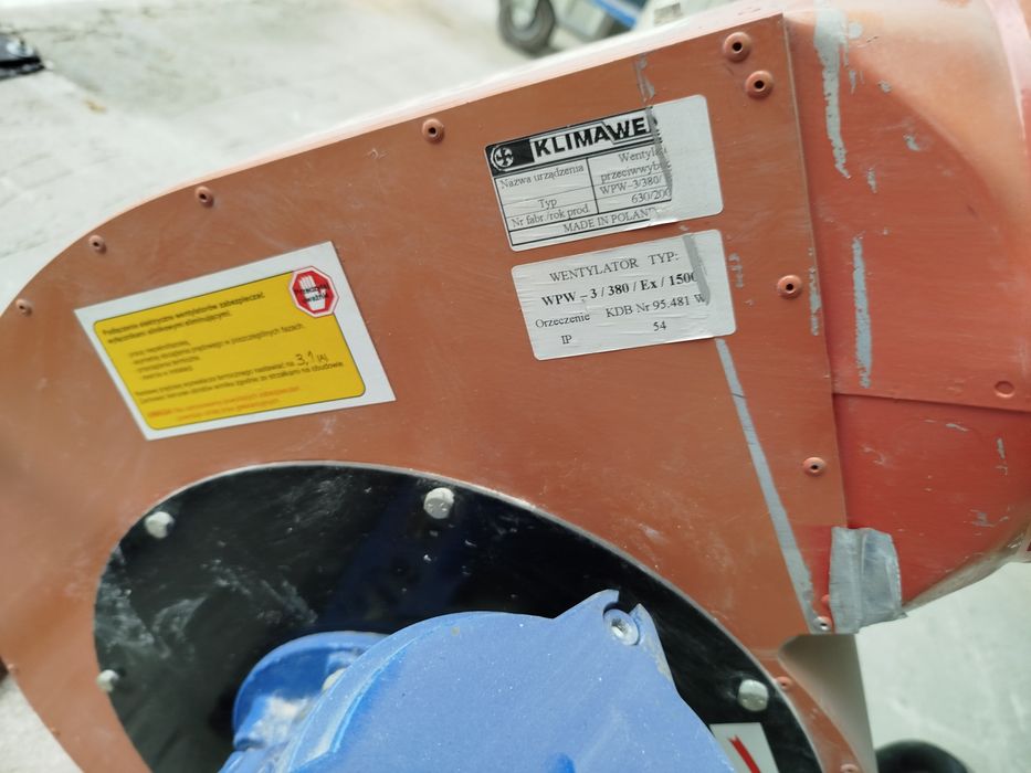 Wentylator wyciągowy oddymiający szuszarnia komora