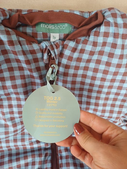 Molis&co saco de dormir com pés e manga tog 2.5, 3 anos