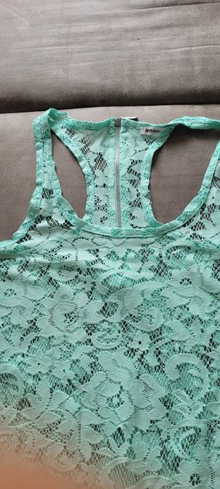 Top renda transparente Lefties