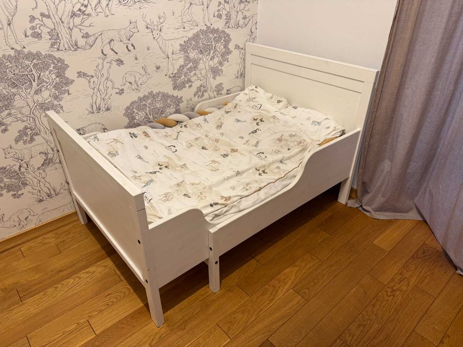Rozsuwane łóżko dziecięce IKEA SUNDVIK ze stelażem 80x130 80x165 80x200