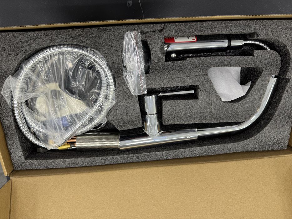 Bateria zlewozmywakowa Deante chrom z wyciąganą wylewką