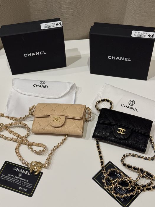 Мікро-сумочка гаманець на ланцюжку Chanel шанель на пояс шкіра міні