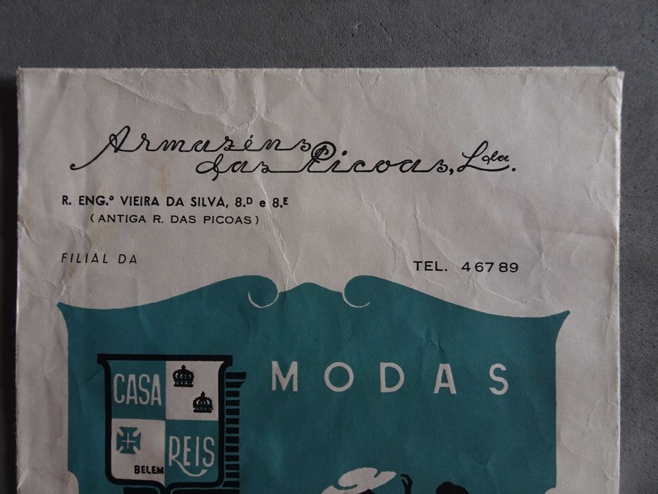 Antigo envelope Casa Reis - Belém - Armazéns das Picoas - Modas Tecidos e Camisarias - Lisboa