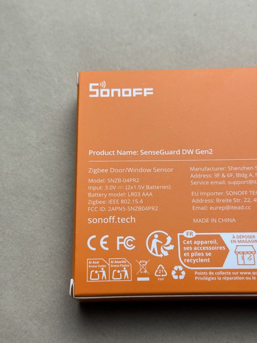 SONOFF SNZB-04PR2  Датчик відкриття Sonoff з оновленої серії Zigbee-пристроїв.