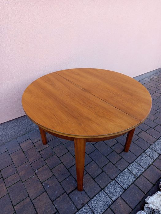 Stół okrągły rozkładany PRL Transport