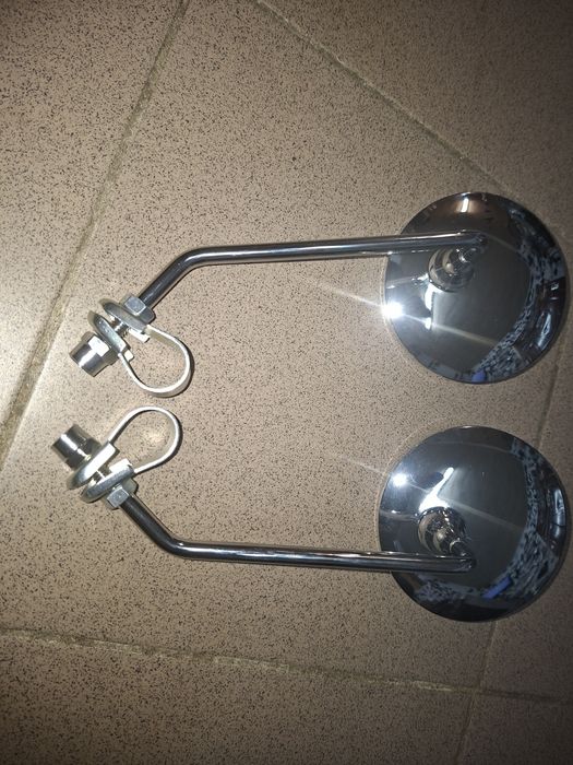 Nowy kpl lusterka chrom wsk shl wfm kunak osa mz jawa romet motorynka komar ogar kadet polo pegaz 2375,50t1