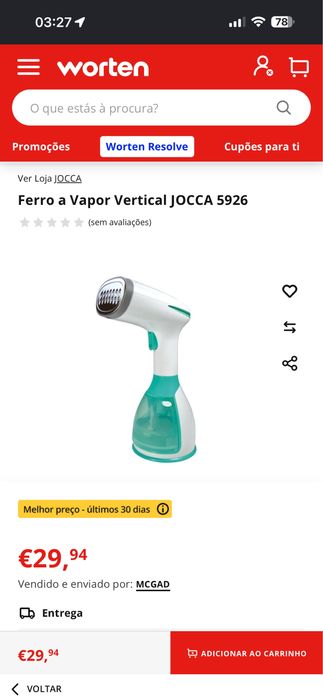 JOCCA Vertical Steam Iron504425509531822083