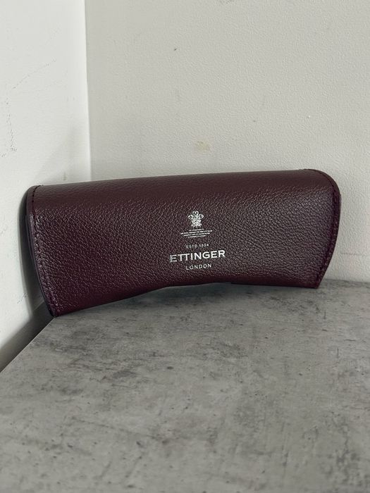 Футляр чохол для окулярів шкіряний бордовий коричневий Ettinger London