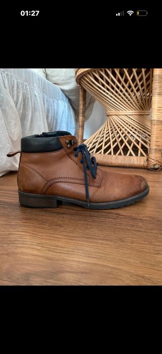 Brązowe skórzane botki / trzewiki męskie Lasocki – bardzo dobry stan