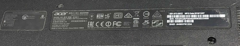 Acer Aspire i3-6006U | 8 GB RAM | SSD 128 GB + HDD 1 TB