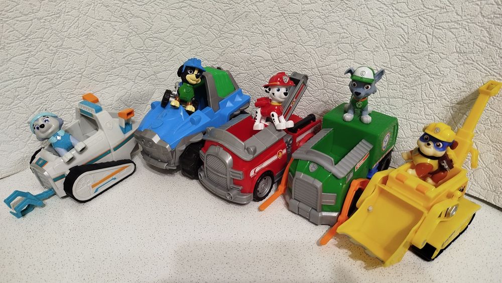 Рэкс,Крепыш,Рокки,Маршал,Эверест на машинах Щенячий патруль Оригинал