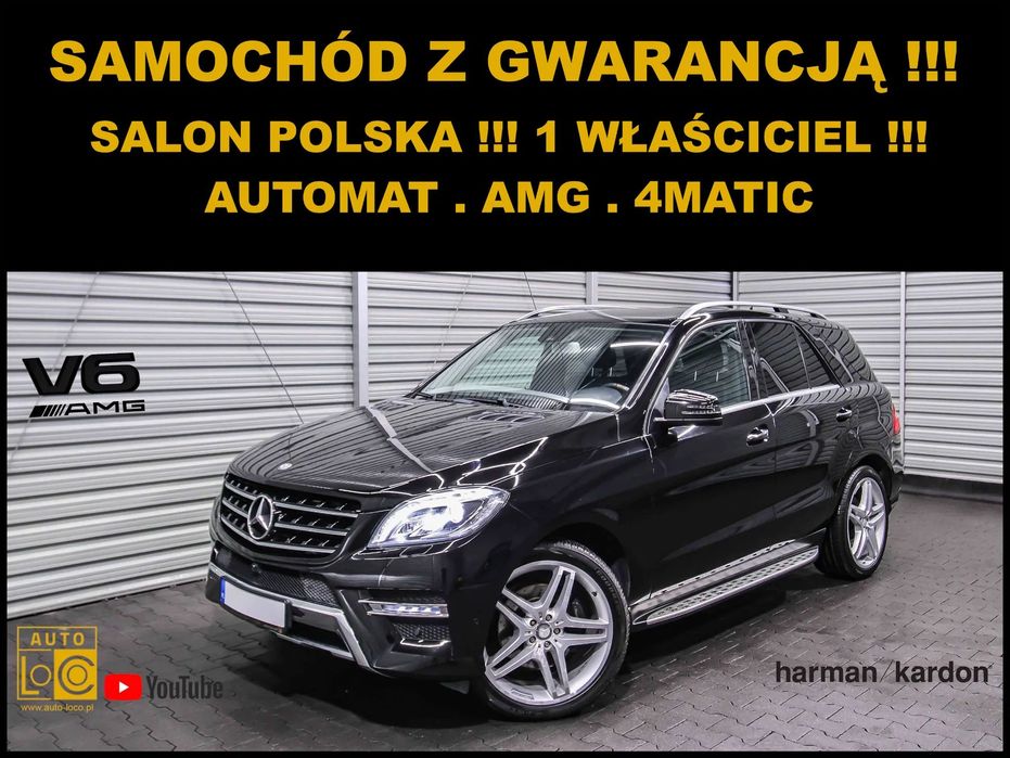 Mercedes-Benz ML AMG + Salon POLSKA + SERWIS + Harman/Kardon =BRUTTO VAT 23% !!